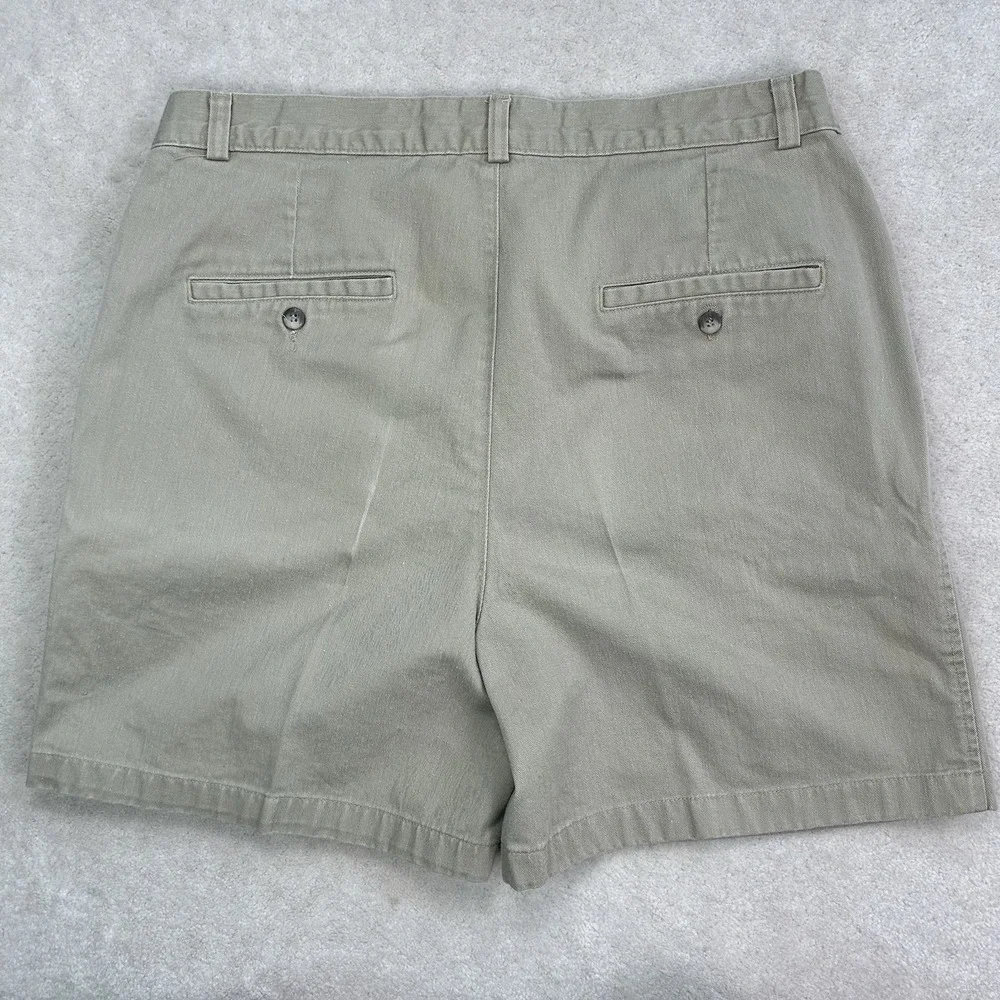 Vintage 90s Lands End Chino Shorts Mens 36 Pleated Khaki USA Made Dad Preppy